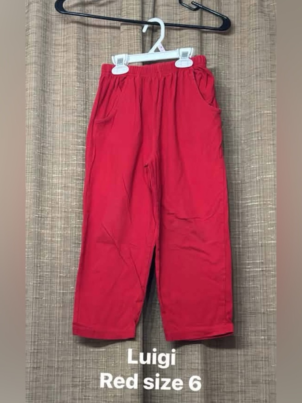 Luigi Kids' Red Elastic-Waist Joggers VGUC